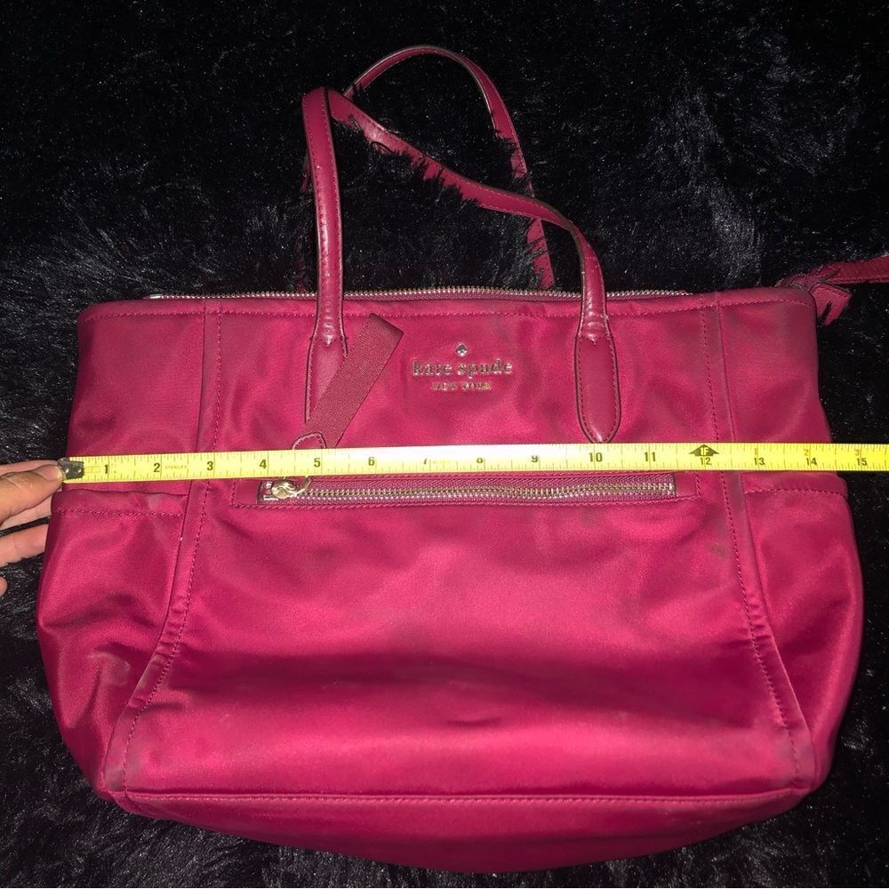 KATE SPADE Chelsea medium tote hand bag purse pockets wine burgundy - Picture 7 of 7
